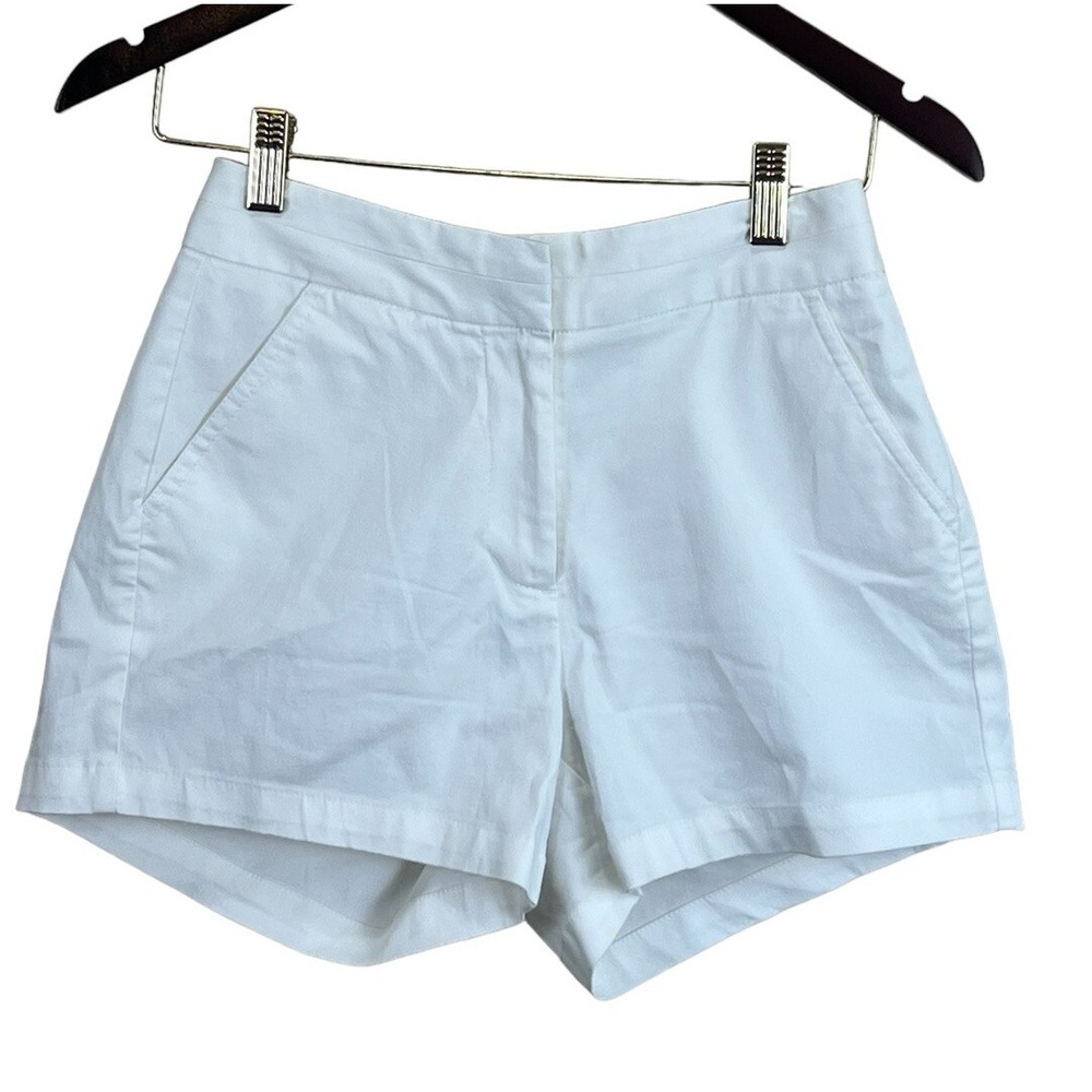 MARINE LAYER Womens Cotton Blend Shorts White Stretch XS Extra Small